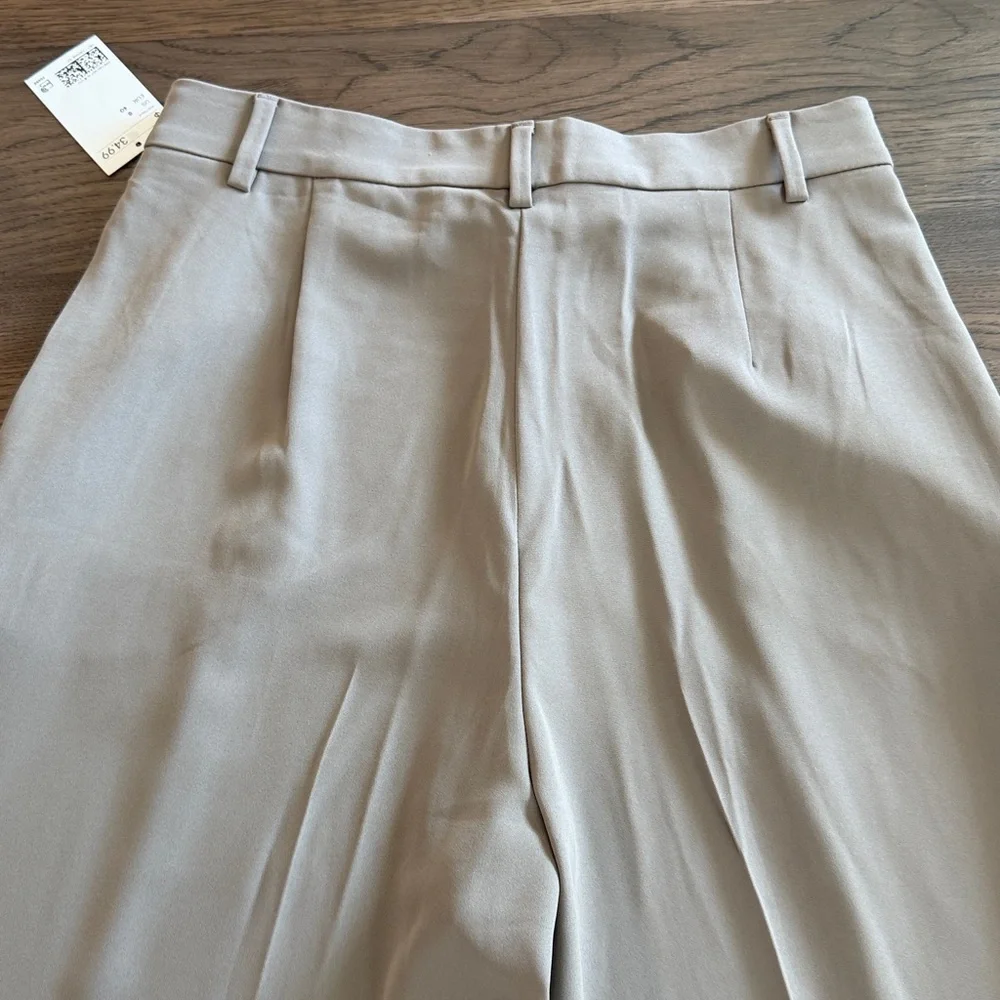 H&M Women's 8 Dk Taupe Wide Leg Dress Pants